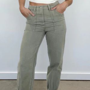 Olive washed cargo pants